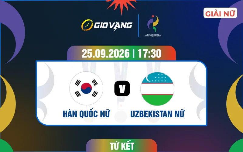 Soi kèo nữ Hàn Quốc vs nữ Uzbekistan 17h30 ngày 25/9/2026 – ASIAD 2026