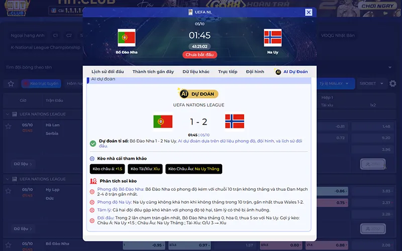 Dự đoán AI Bồ Đào Nha vs Na Uy 01h45 ngày 05/10/2026